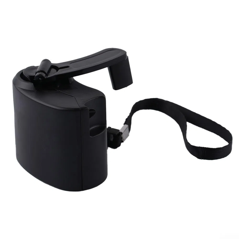 Generatore di carica a manovella USB, a dinamo manuale, per viaggi, ufficio, attività all'aperto, portatile, leggero, con indicatore luminoso (nero)