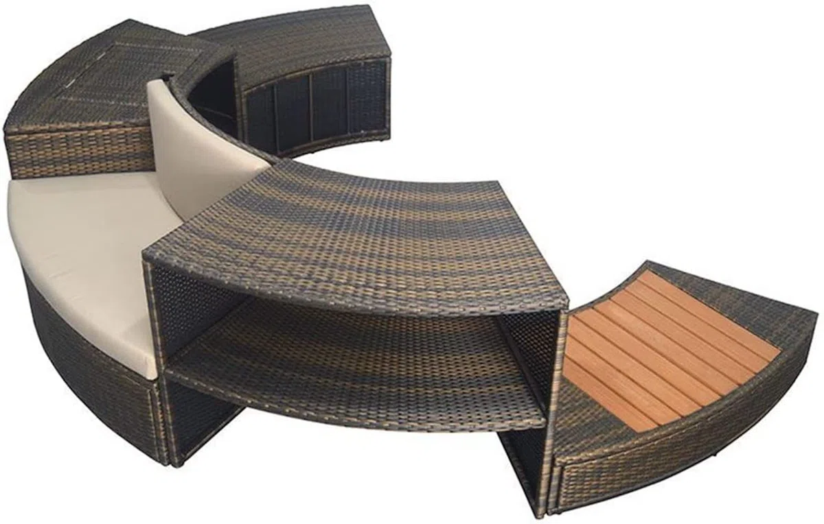 N NETSPA - Arredo Solo - Vita Premium 160 - per Spa - SP-MOB160R - Set di 5 Moduli supplementari per Spa Semi Rigida Vita Premium - Pancs Confortevoli in PVC Tressato - Struttura Alluminio