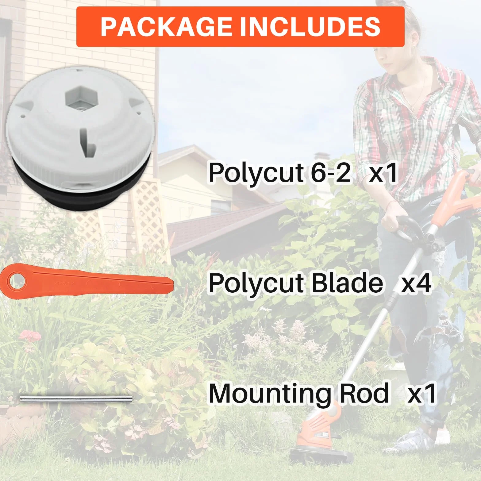 Polycut 6-2 Testina per STIHL FS38 FSA60R FSA86R FS40 FS50, Ricambi FSA 60 R Testina FS 38 Decespugliatore Accessorio, con 4 Ricambi (1 Pack)