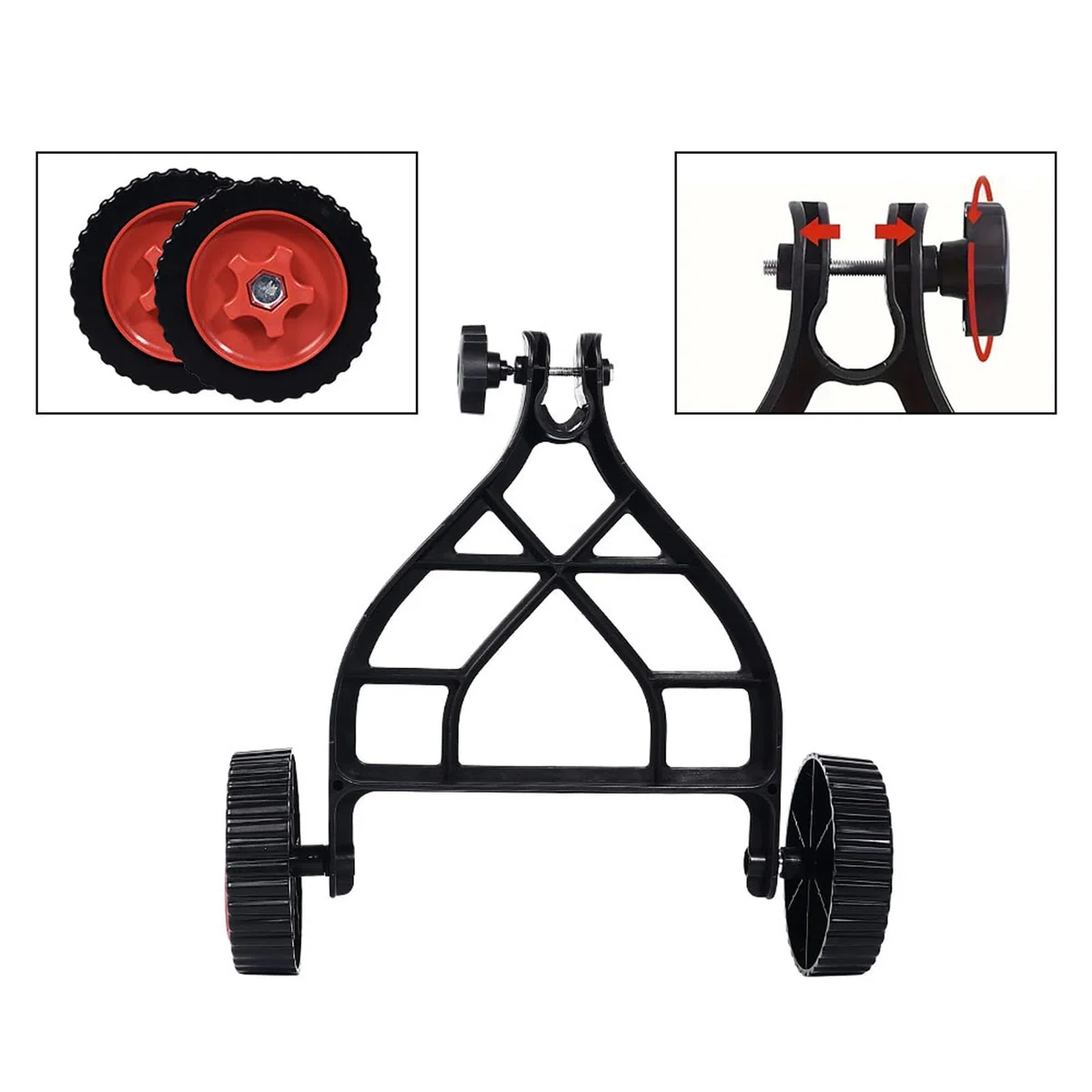 Supporto per Decespugliatore, Attacco per Tosaerba a Velo a Spazzole, ABS Ruote di Supporto Regolabili per Decespugliatore Erbacce Decespugliatore Giardino