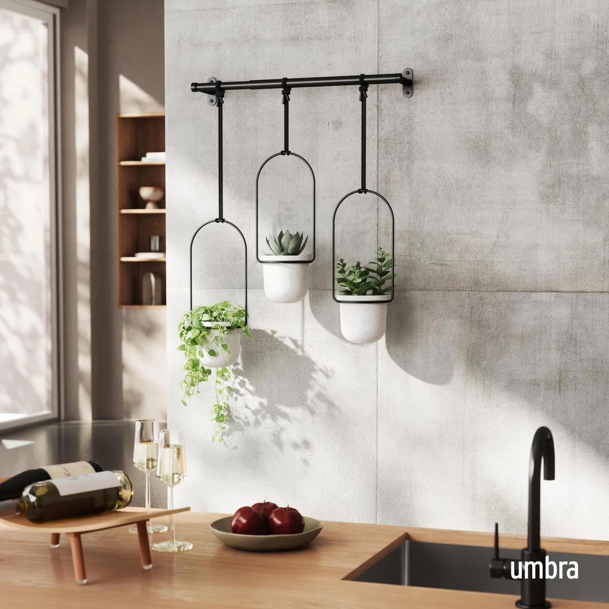Umbra Triflora Portavasi da appendere, Bianco