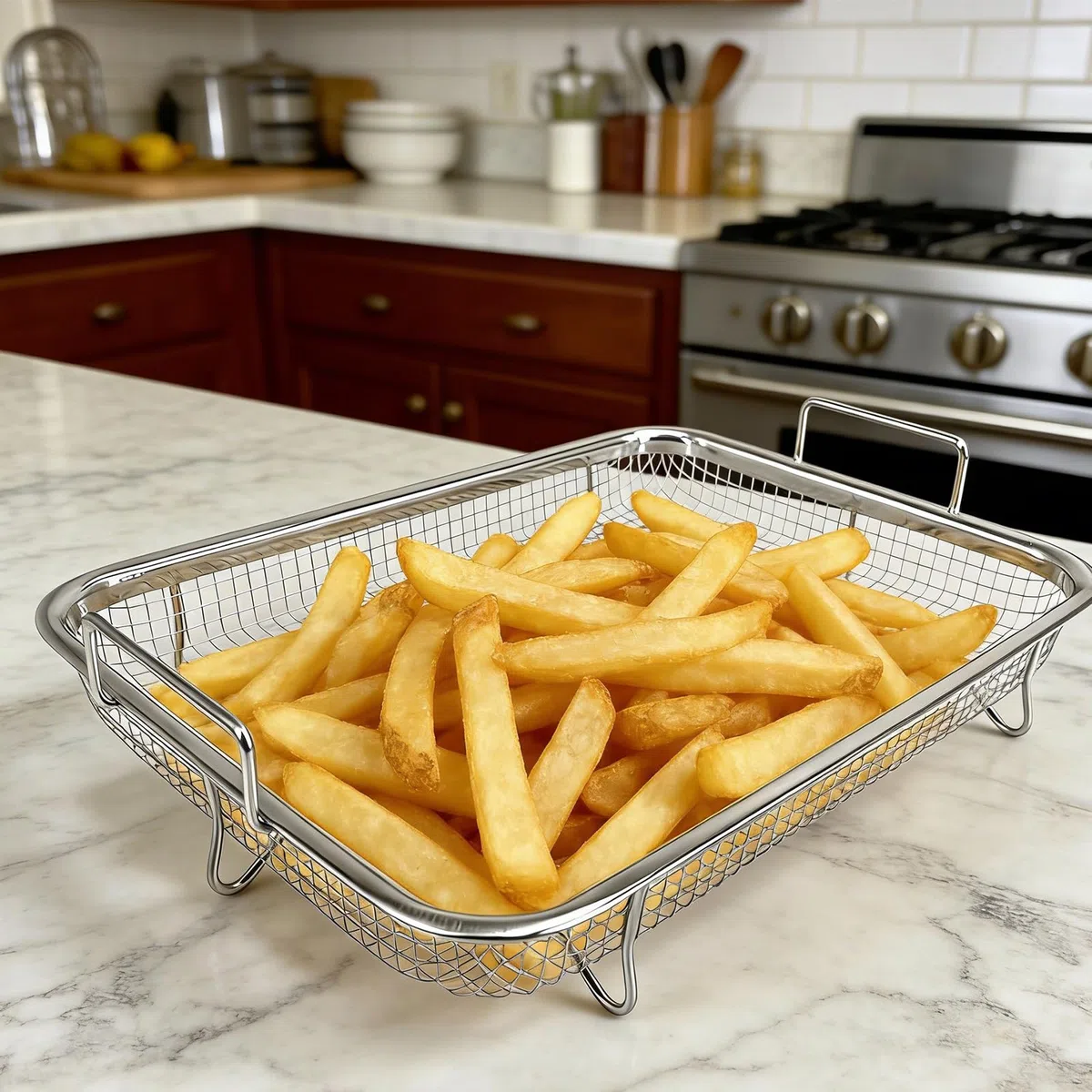 2 cestini per barbecue in acciaio inox con maniglia, cestino da forno, teglia con griglia di raffreddamento, per verdure pollo e pesce grigliare e raffreddare