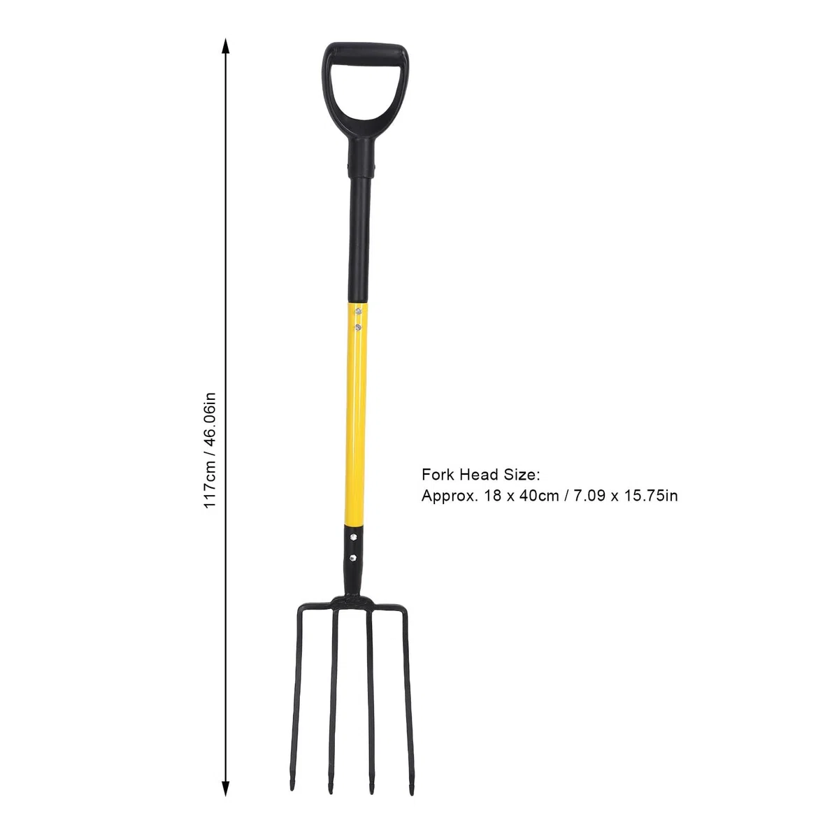 Asixxsix Garden Fork, 4 Pitini Forchette da Giardino da 46 Pollici da 46 Pollici, Forcelle di Scavo di Spazi Gravi per Il Giardinaggio Che Scavano Spading di calcolo.