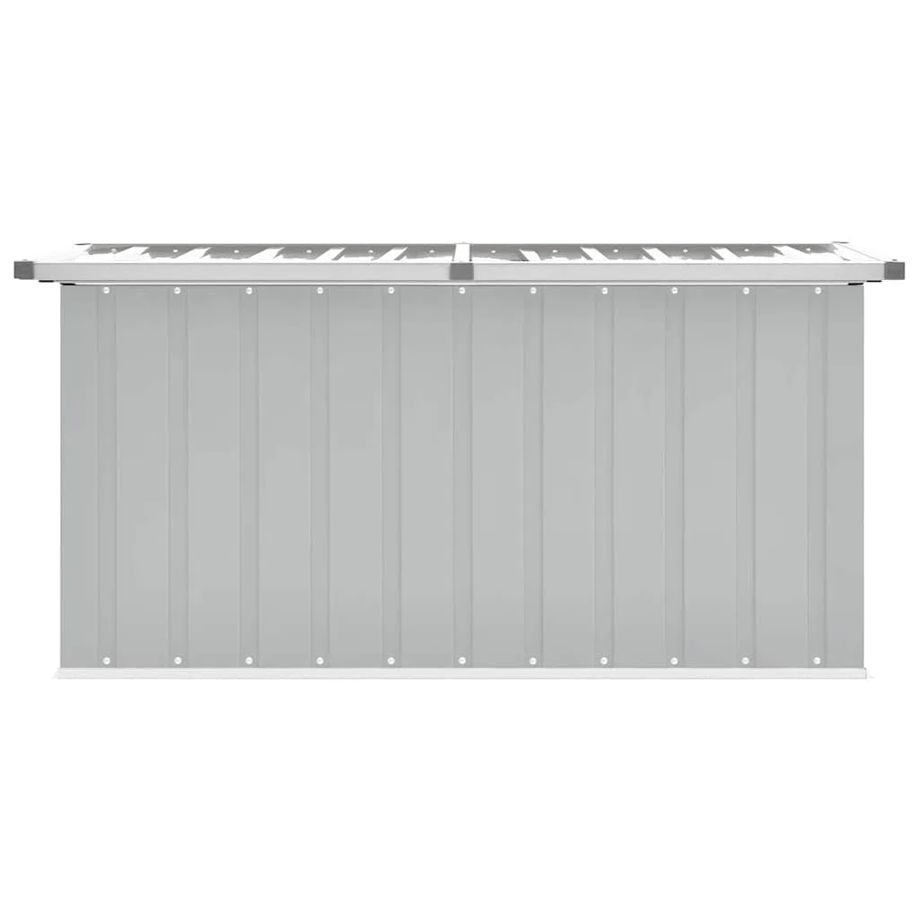 Baule portaoggetti da giardino, 129 x 67 x 65 cm, scatola portaoggetti esterna in acciaio zincato, per cuscini, coperte e strumenti, grigio
