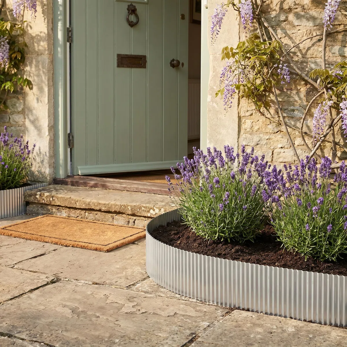 Bordo per Giardino 6M Bordatura in Metallo per Prato e Giardino Altezza 15cm Acciaio Corten Bordo Aiuola Spessore 0,3 mm Ondulati Flessibile Bordo per Giardino Prato Aiuola