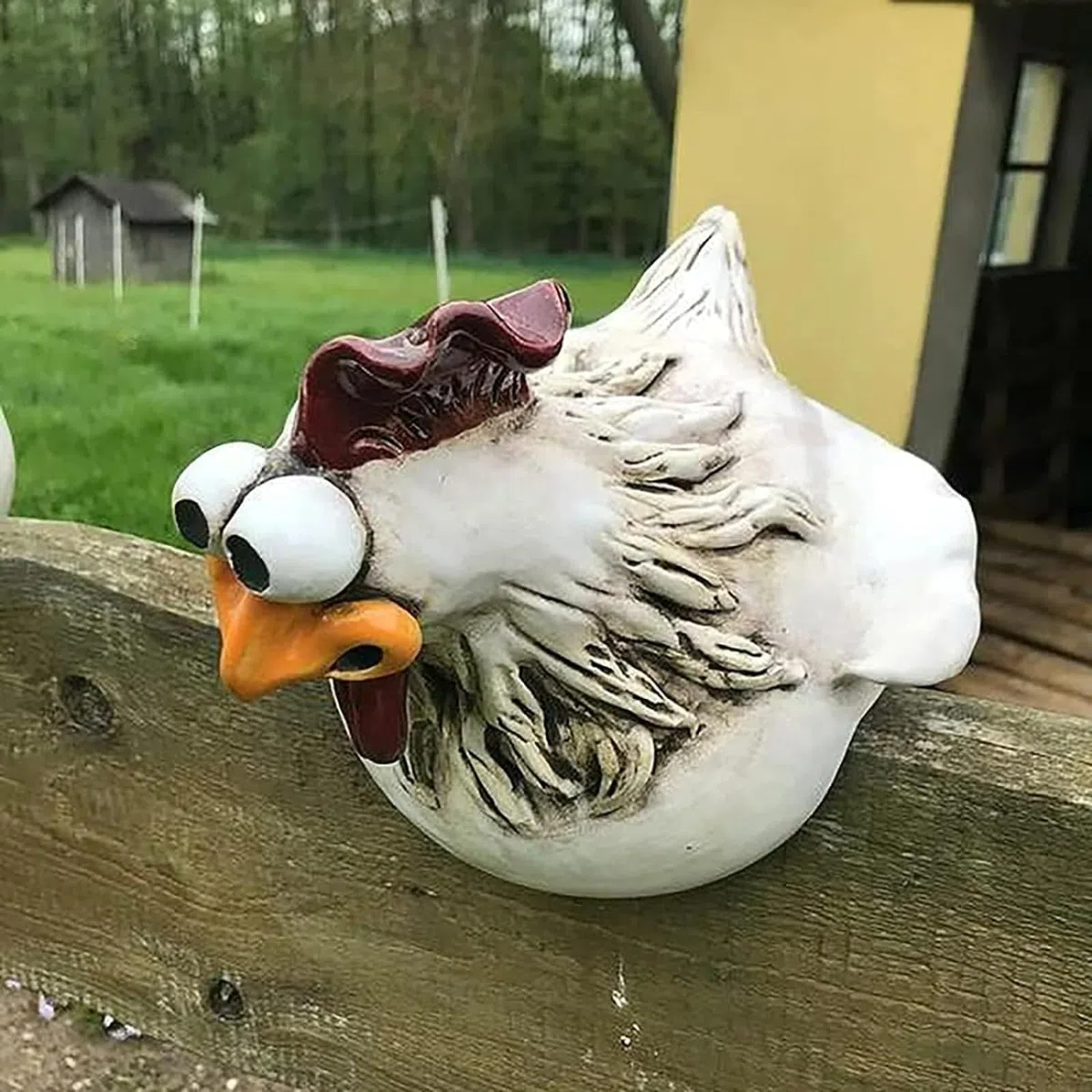 Decorazione da Giardino in Resina, Motivo Gallina, Statuetta Animale, Galline, Statue (3 Pezzi)