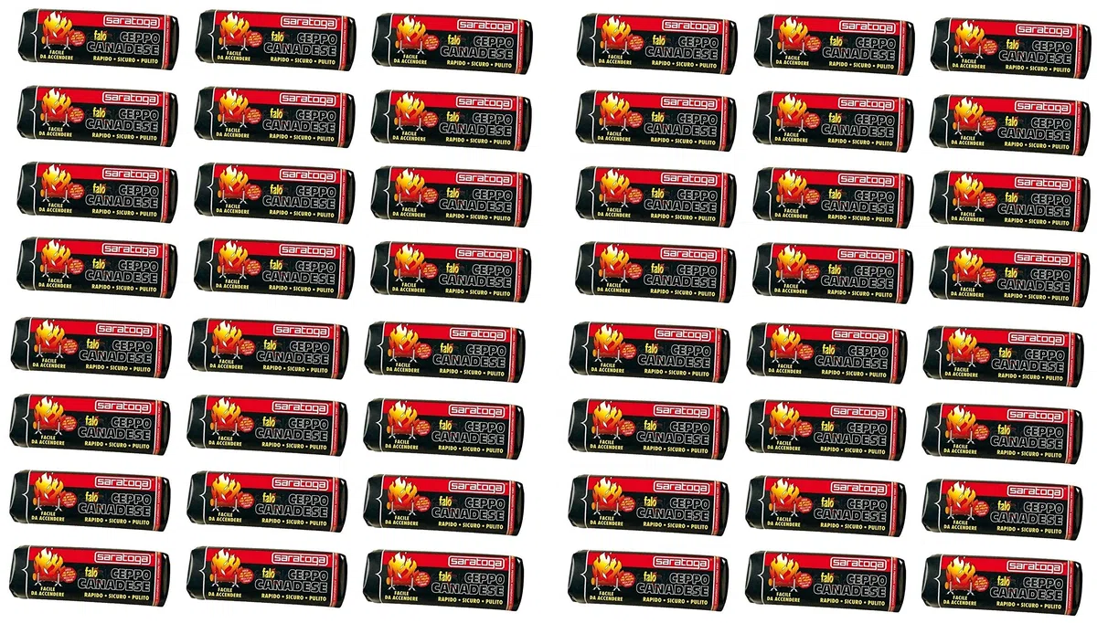Tronchetto Saratoga Gr 1100 Stok 48 Pz Accendifuoco Ceppo 48 Confezioni Legno Bastone per Camino Unflavored