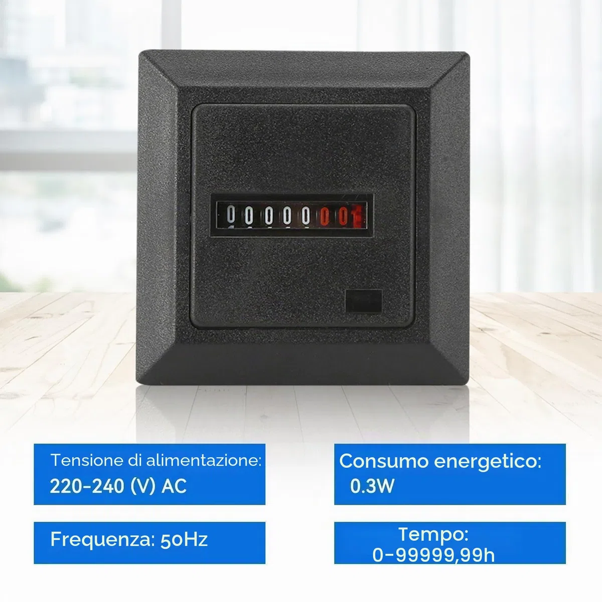 Contatore Ore Timer Con Display Digitale, AC 220-240 V 50 Hz Industriale Strumenti Timer Per Generatori Per Macchinari Di Ingegneria Per Veicoli Da Costruzione Macchine Agricole,0,3 W