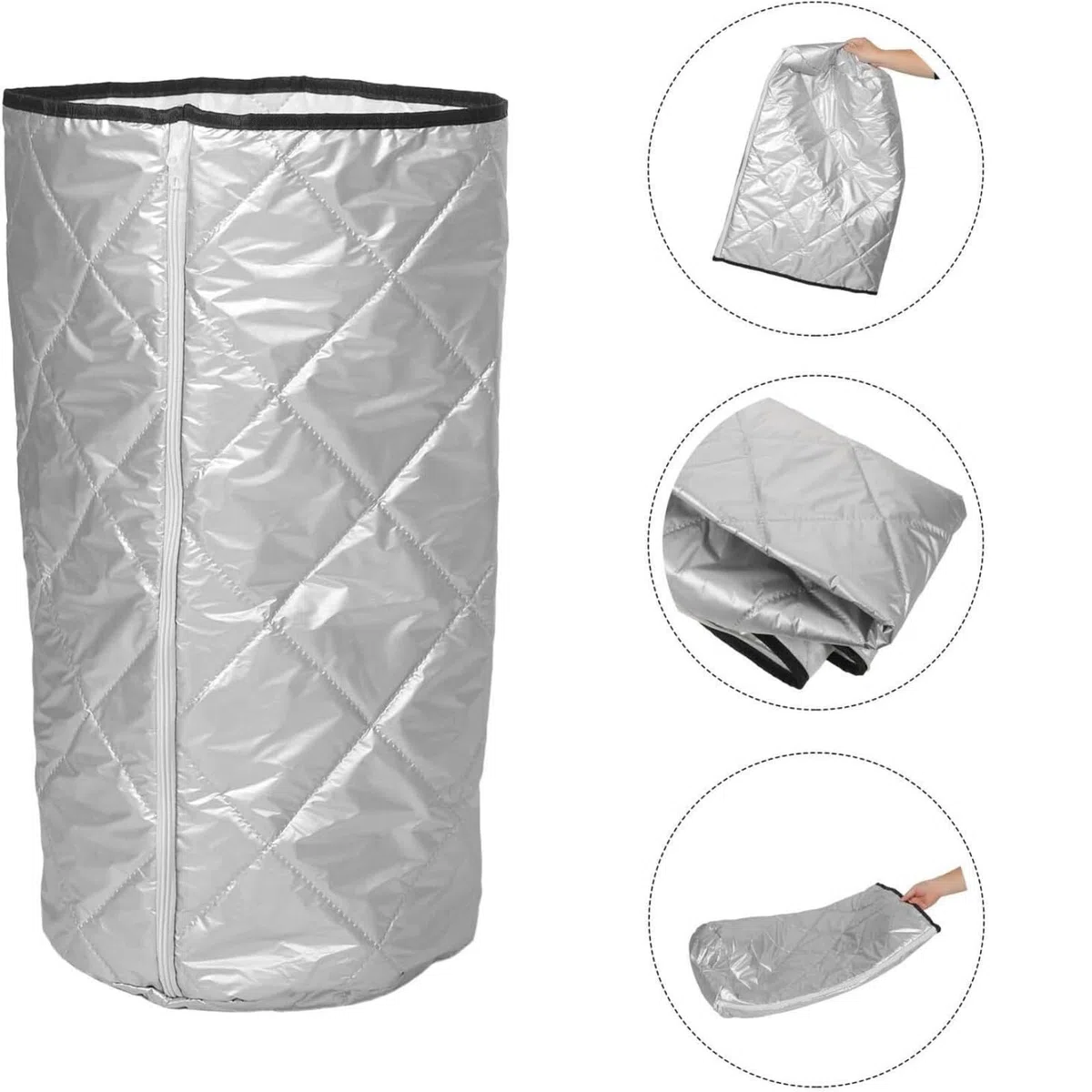 Copertura per Bombola di Gas in Tessuto Oxford Impermeabile, con Isolamento Termico e Protezione UV, Antipolvere per Uso Esterno, Campeggio, Adatta per Bombole di Butano e Propano (34x34x68 cm)