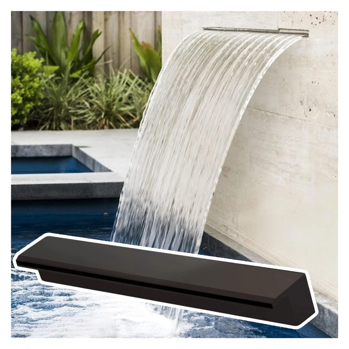 Fontana in acciaio inossidabile per esterni per stagni e cascate, con montaggio a F, per patio, terrazza e cortili, fontana per giardini