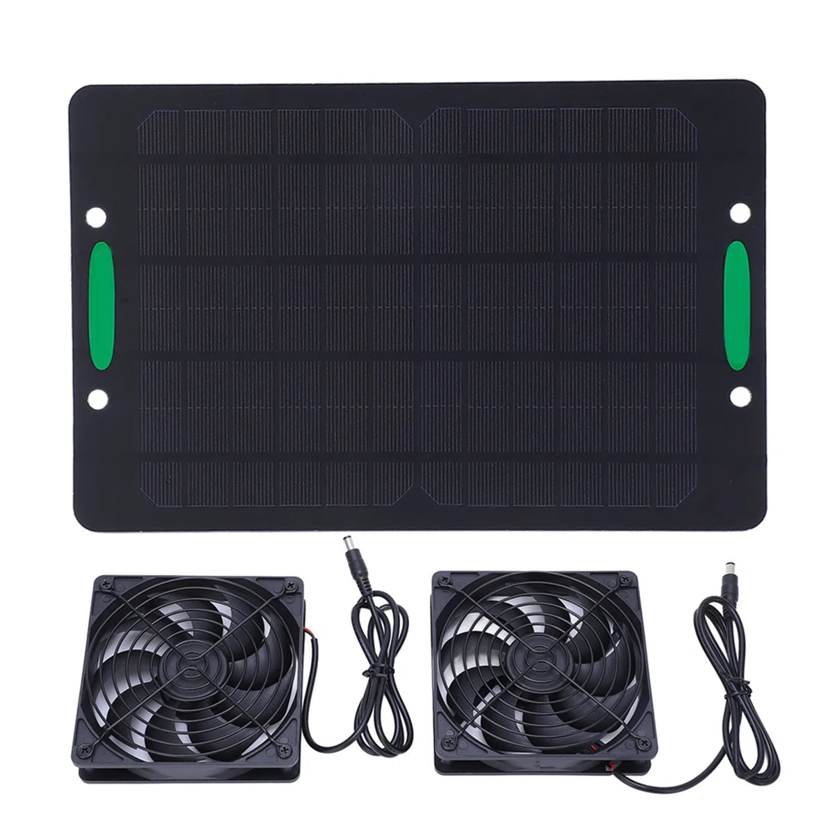 Ventilatore a Pannello Solare, Doppio Ventilatore di Scarico Ventilazione Dell'Aria Dissipazione Del Calore Ventola di Scarico Solare da 10 W per Pollai, Serre, Capannoni, Case