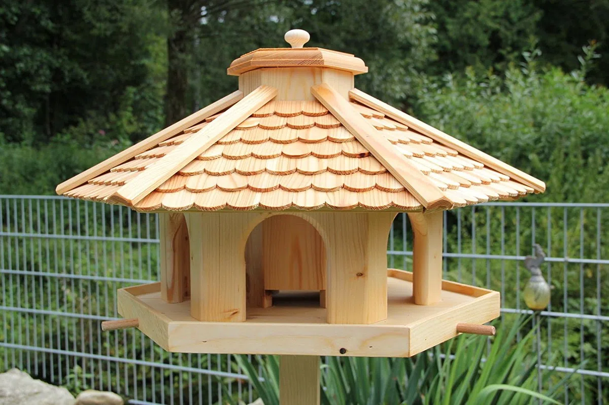 garten-deko-fuchs Casetta per uccelli XXL Premium (V52) in legno di larice e larice