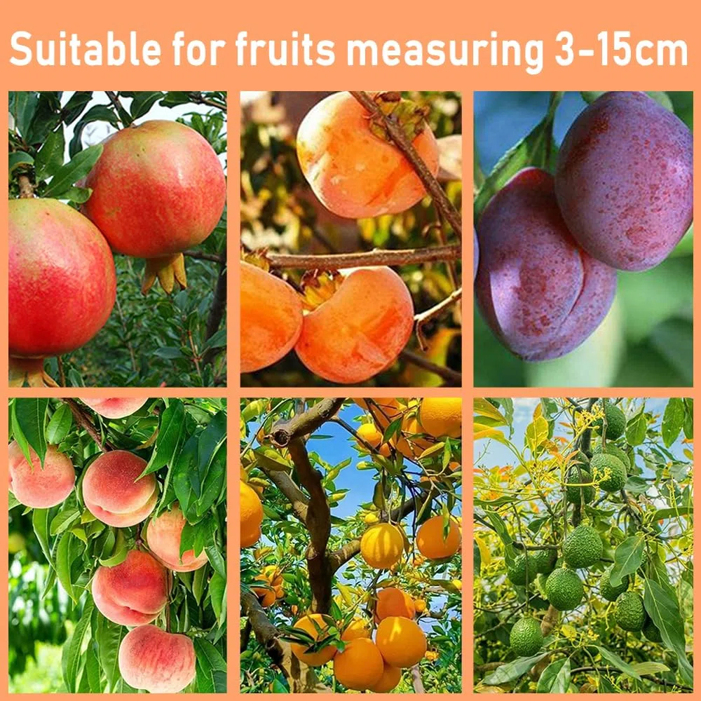 MANGLI 4,2 m raccogli frutta, raccogli mele, con manico telescopico, raccogli ciliegie in acciaio inox e sacchetto di cotone, raccogli frutta per ciliegie, pere, agrumi, pesche