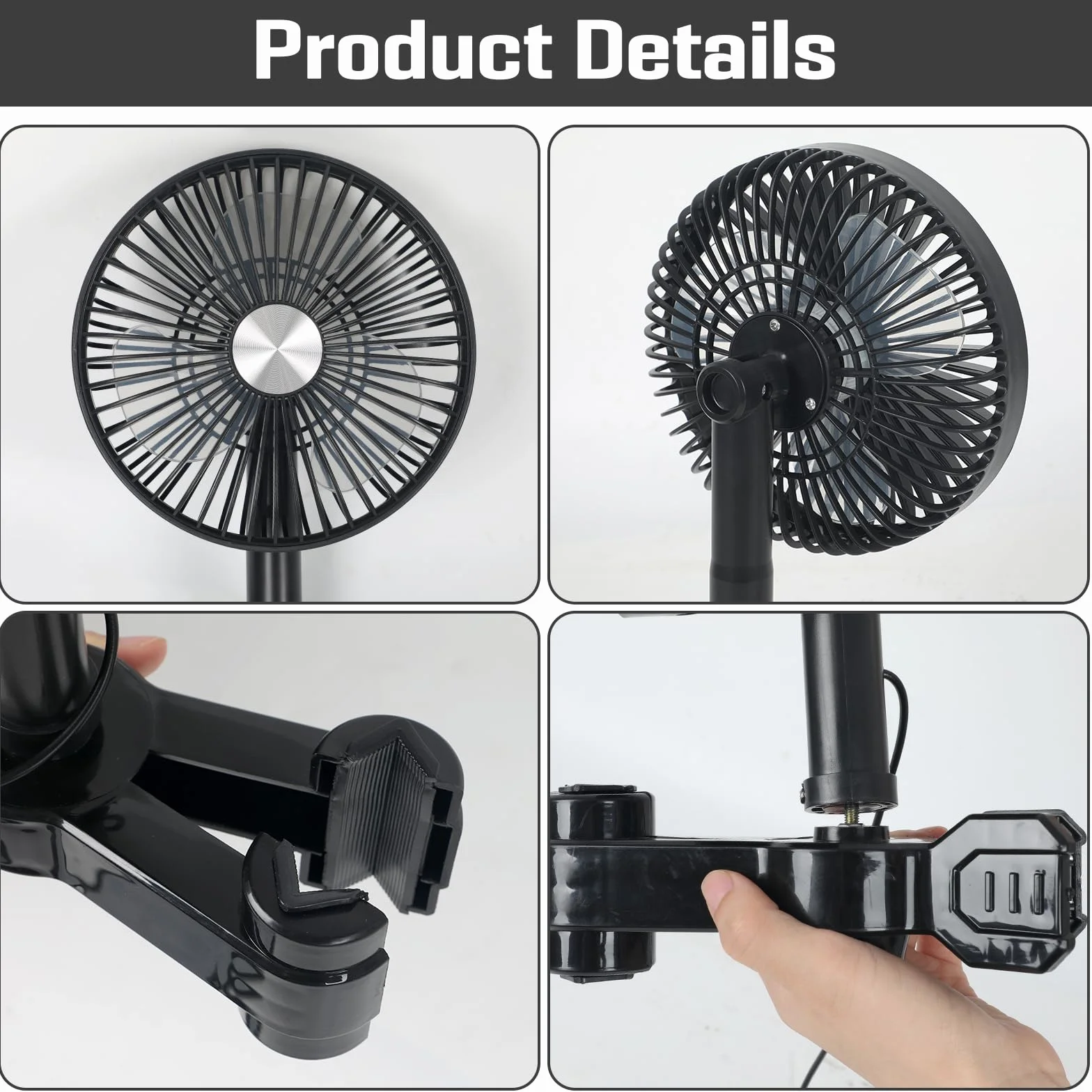 Grow Ventilatore con Clip,Protezione Oscillante,Motore EC,Ventola per Tenda da 3W,Diametro 17cm Clip Fan Grow Tent con Cavo di Prolunga 2m,Adatto per Piccole Serre