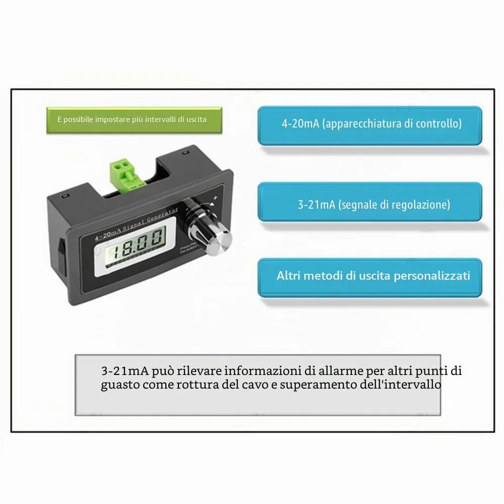 Jadeshay Generatore di Segnale,4-20mA Generatore di Segnali Current Loop Regolabile Test del Trasduttore a Due Fili Ad Alta Precisione 15V-30V Calibratore Sorgente Segnale Analogico Digitale