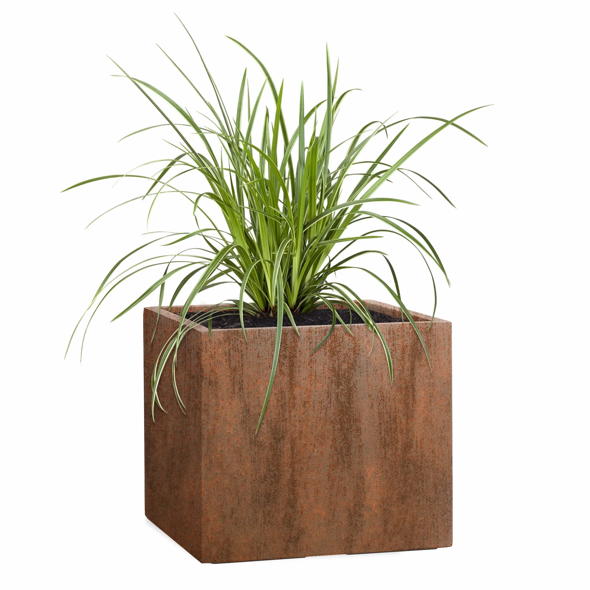 Pflanzwerk® Fioriera Vaso per fiori Portavaso CUBE Ruggine Marrone 30x34x34cm *Resistente al gelo* *Protezione UV* *Europea di qualità*