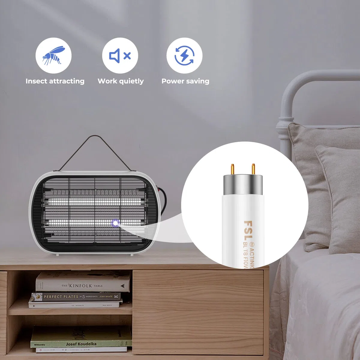 Buzbug Mosquito Killer Lamp Lampadine di Ricambio MA-015, Lampadina Zapper Bug con Luce UV 20W, Copertura 2000 Piedi Quadrati, Durata 5.000 Ore, Bianco, Confezione da 2