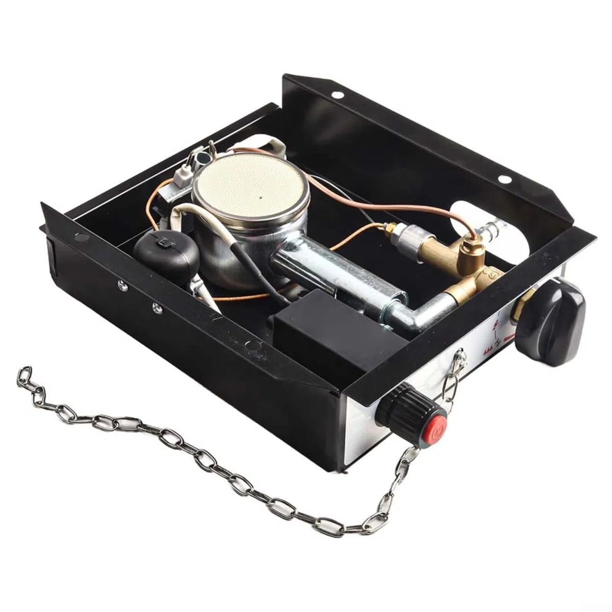 47000 BTU Kit di ricambio per modulo bruciatore riscaldatore per patio con scatola di controllo Montaggio a pavimento in metallo Parti riscaldanti esterne (B)