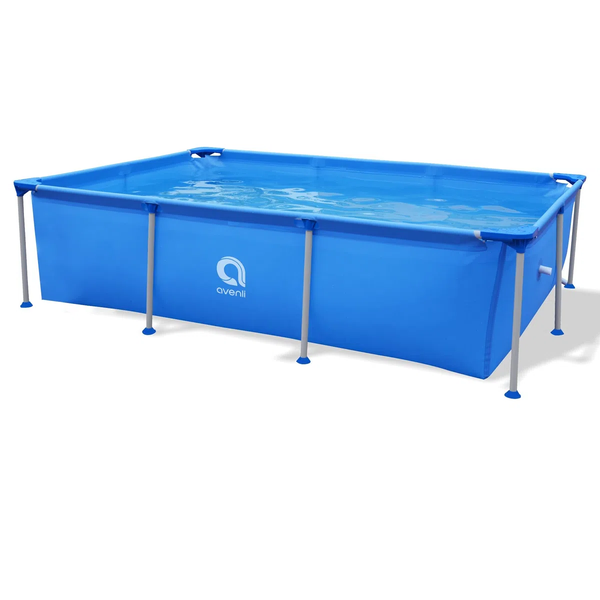 Avenli Piscina Fuoriterra Rettangolare con Struttura in Acciaio Cm 258x179x66 Azzurra con Predisposizione per Pompa Filtro