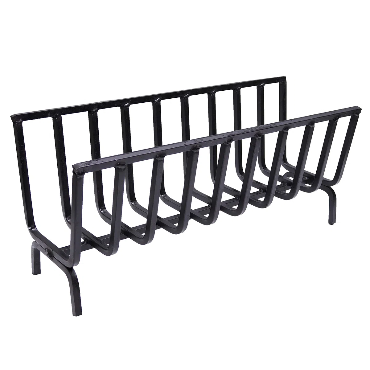 Fonderia Bongiovanni | Brucialegna | porta legna | portalegna da interno | portalegna da esterno | braciere | in ferro per camino e barbecue (cm 72x25x32h)