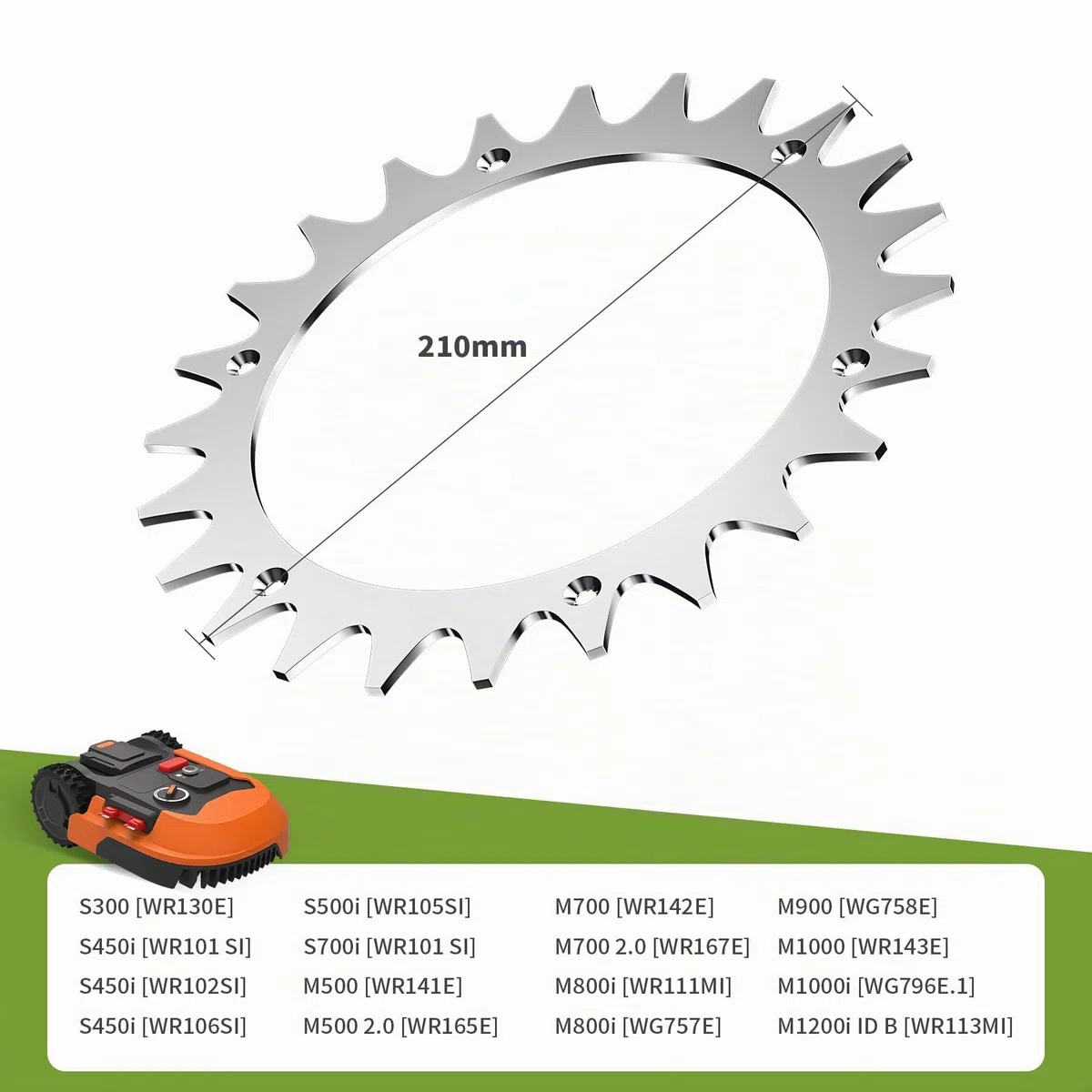 Forever Speed 2 Per Picchetti Per Robot Tosaerba Worx Landroid S/M, Sbavatura A Vite Svasata, 210 Mm, 14 Viti Autofilettanti