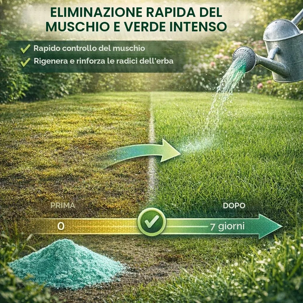 GiDeli Solfato di ferro 5 kg eptahidrato ortensia fertilizzante per il giardino e l'agricoltura FeSO4