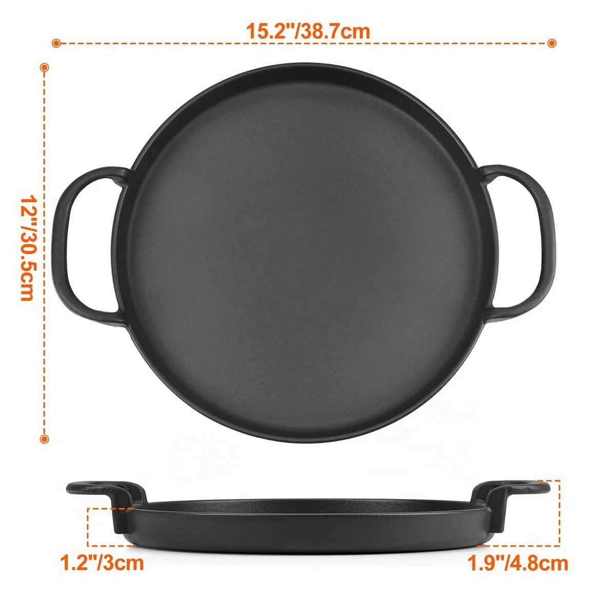 Onlyfire Piastra in ghisa per 57 cm Weber Original Kettle Premium Griglia a carbone | Gourmet Barbecue Sistema Ø 30.5cm, Inserto bbq Piastra per weber 7421