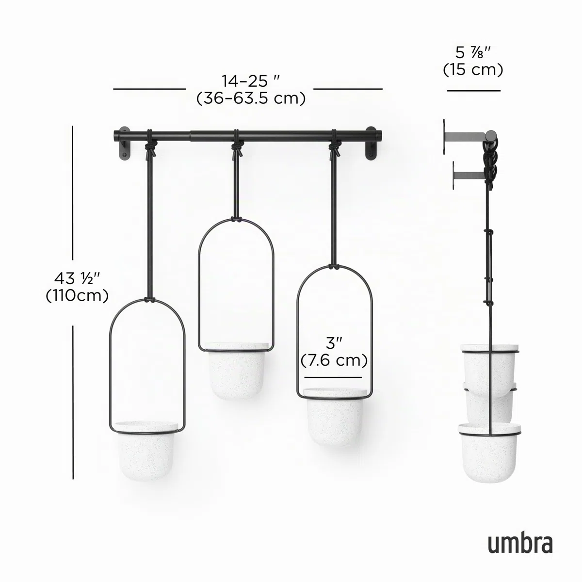 Umbra Triflora Portavasi da appendere, Bianco