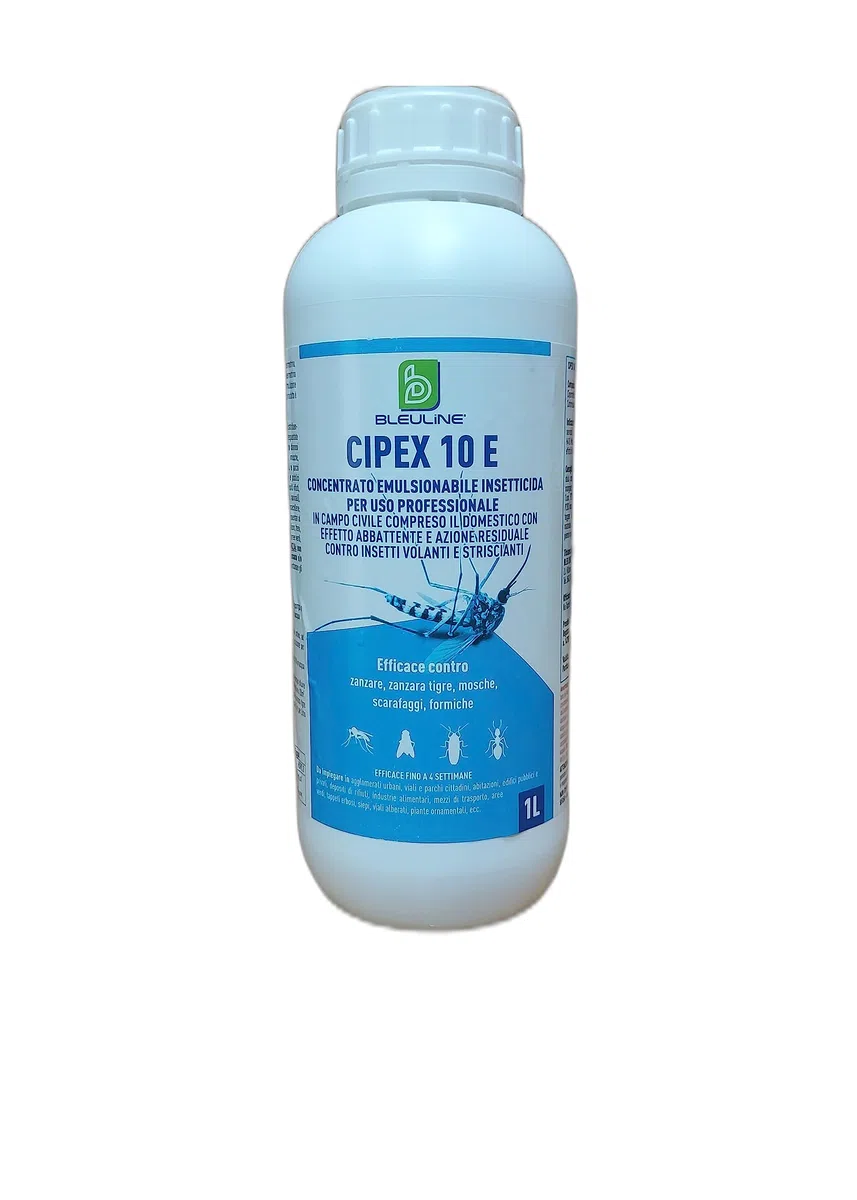 CIPEX 10E INSETTICIDA ADULTICIDA LIQUIDO A BASE DI CIPERMETRINA lt.1 INSETTI VOLANTI E STRISCIANTI ZANZARE