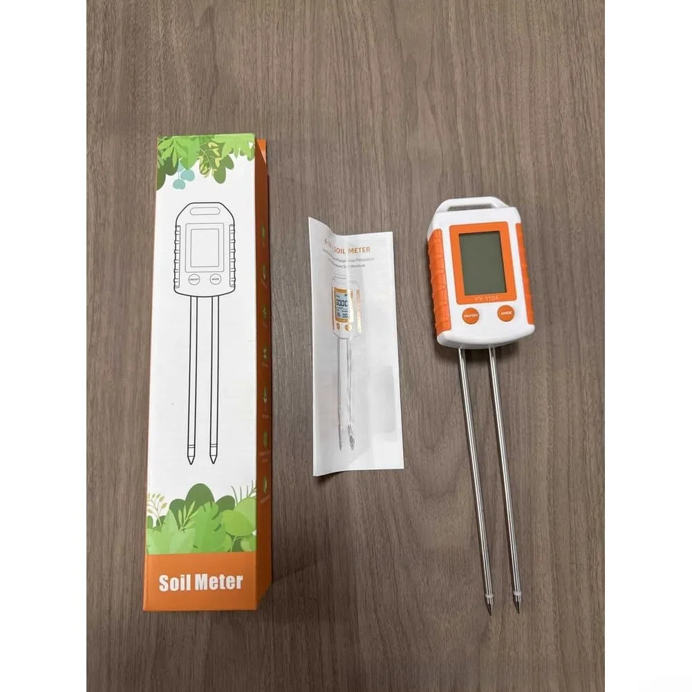 Misuratore del suolo 6 in 1 con schermo LCD retroilluminato per NPK azoto fosforo potassio umidità temperatura test di fertilità