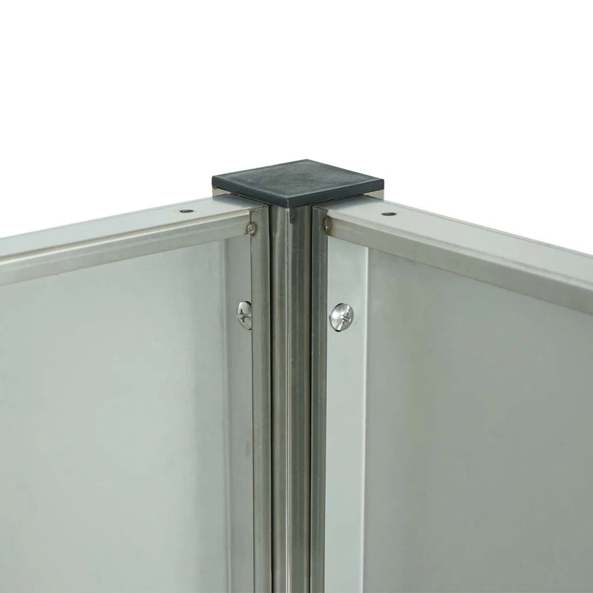 Recinzione fendivista bidoni box spazzatura rifiuti HWC-J55 166x326x151cm acciaio inox