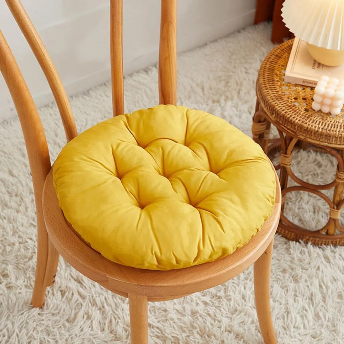 Cuscini per sedie da giardino, confezione da 4 cuscini rotondi, per sedie da terrazza, cucina, patio, balcone, soggiorno, 40 x 40 cm, per decorazione interna o esterna