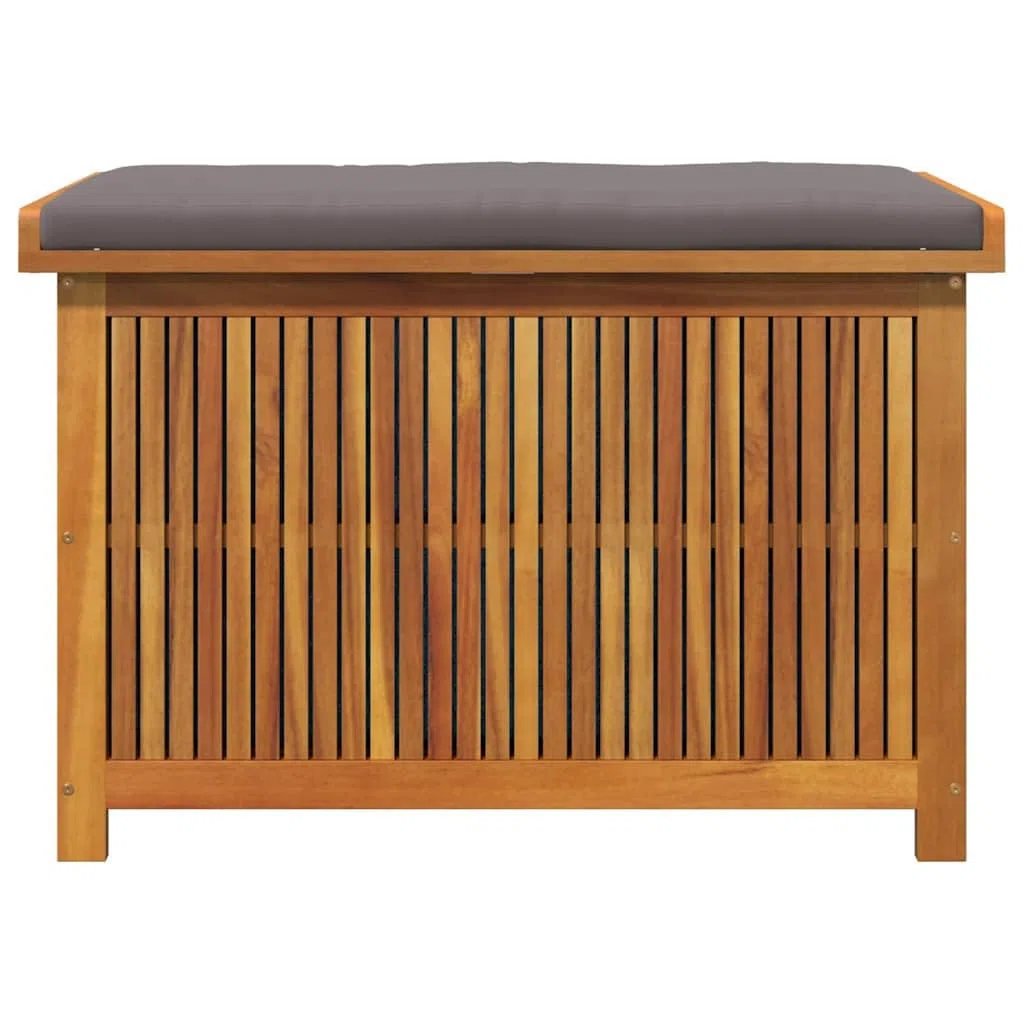 Gecheer Scatola per Cuscini da Esterno, Contenitore di stoccaggio con Coperchio e Borsa Impermeabile, 90 x 50 x 60,5 cm, Legno massello di Acacia, per Arredamento Giardino e terrazza
