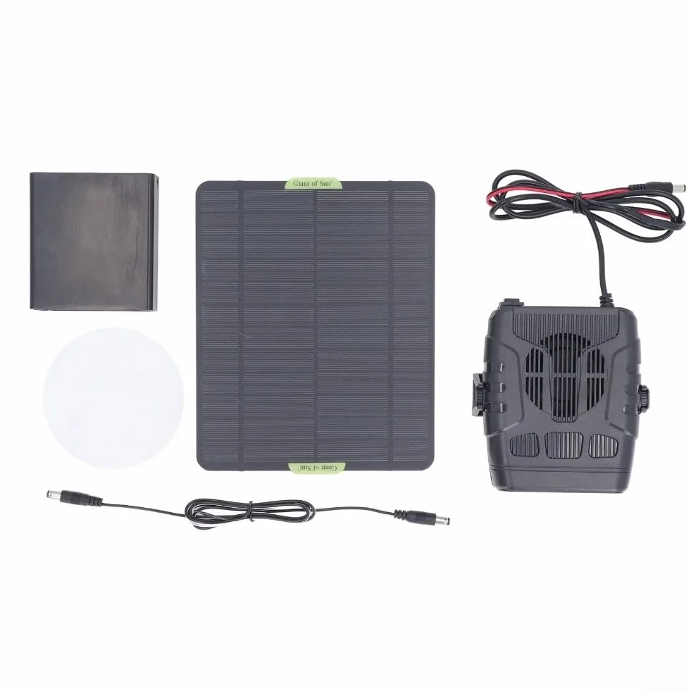 Kit riscaldatore per serra a pannello solare, compatto a energia solare, piccola serra riscaldatori per interni ed esterni (A)