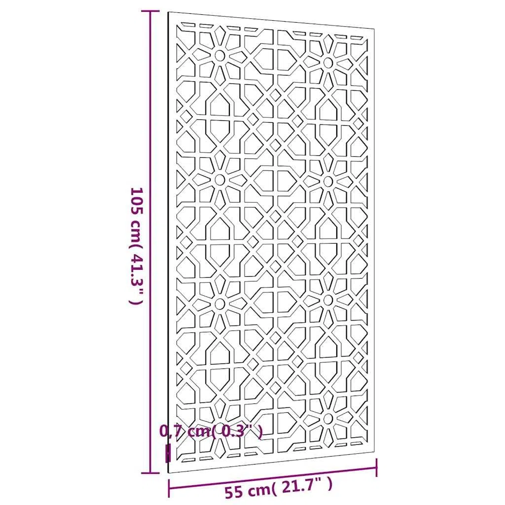 vidaXL Decorazione Muro da Giardino 105x55 cm Moresco Acciaio Corten