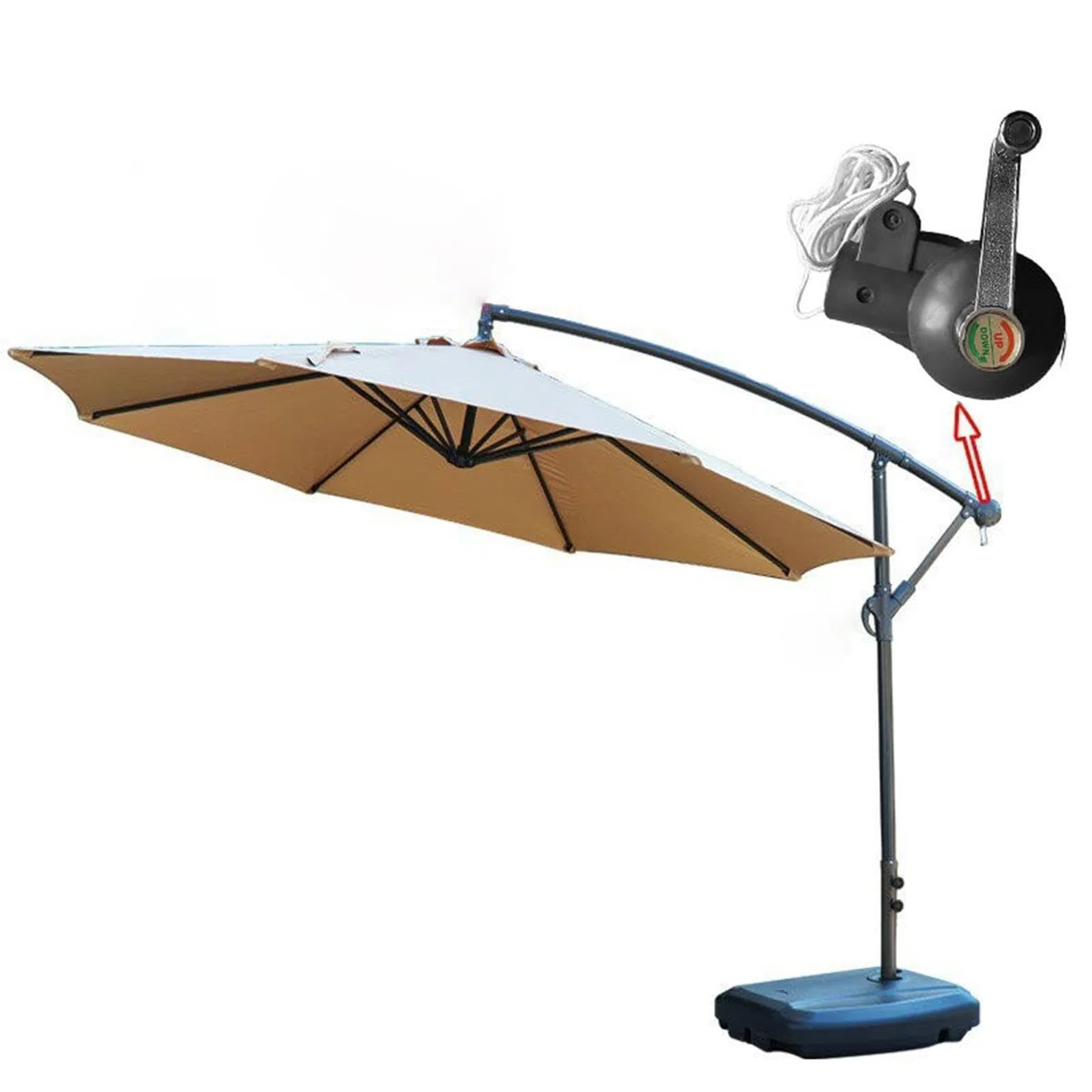 Maniglia a manovella per ombrellone da patio, ricambio per ombrellone da esterno, pezzi di ricambio per ombrelloni da giardino, parti di ricambio per ombrellone da spiaggia e cortile, Nero , Refer to