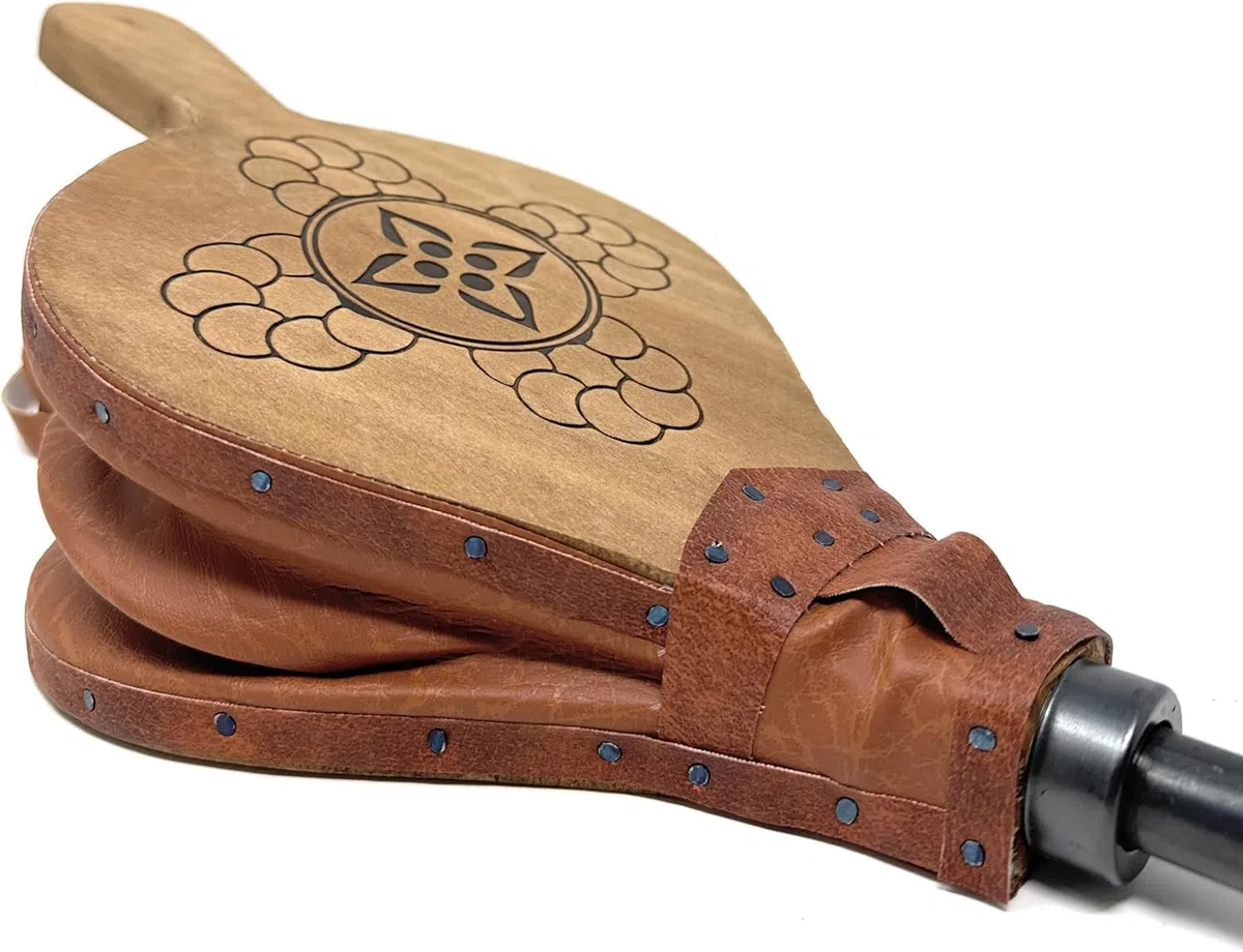 Soffietto per Camino e Barbecue - Soffietto Manuale per Camino - Soffiatore Barbecue - Camino in Legno Naturale - Soffietto per Camino a Legna - Porta Soffietto in Legno - 43 cm