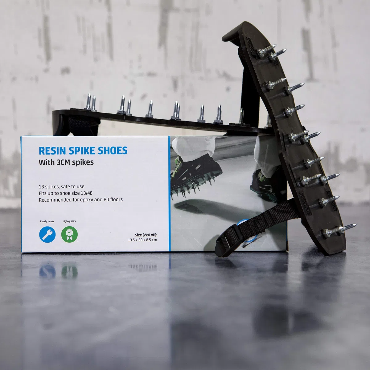 Scarpe per Chiodi Professionali, Suola per Chiodi | 13 Chiodi, 3 cm, preassemblati | per Pavimenti epossidici e Pavimenti in PU, Scarpe per disaerazione, aeratore per Prato