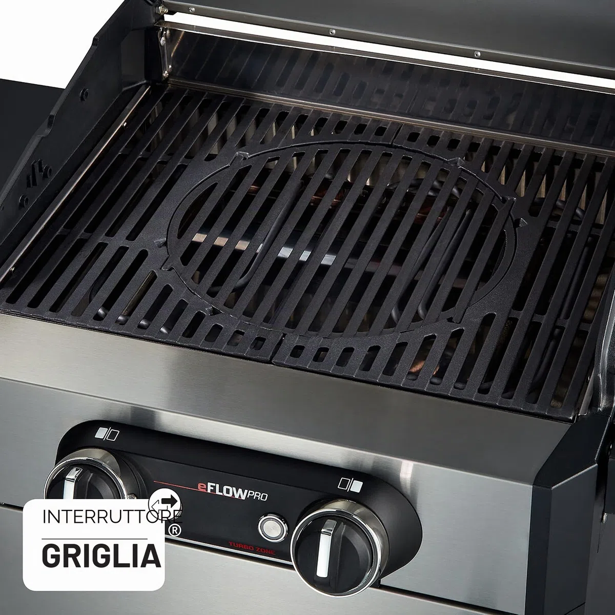 Enders eFlow PRO 2 Turbo Grill Elettrico con griglia in ghisa Switch Grid, Turbo Zone per grigliare a temperature elevate - Coperchio e parti laterali in alluminio fuso - Pulizia Simple Clean 9710