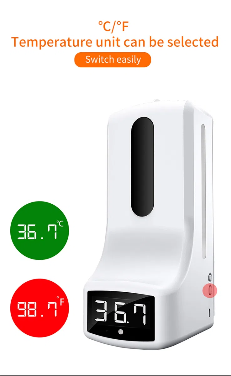ZYC K9 PRO Display LCD a Mano a infrarossi Misurazione della Temperatura Disinfezione Dispenser di Sapone Liquido igienizzante Senza Contatto Sensore termometro Automatico