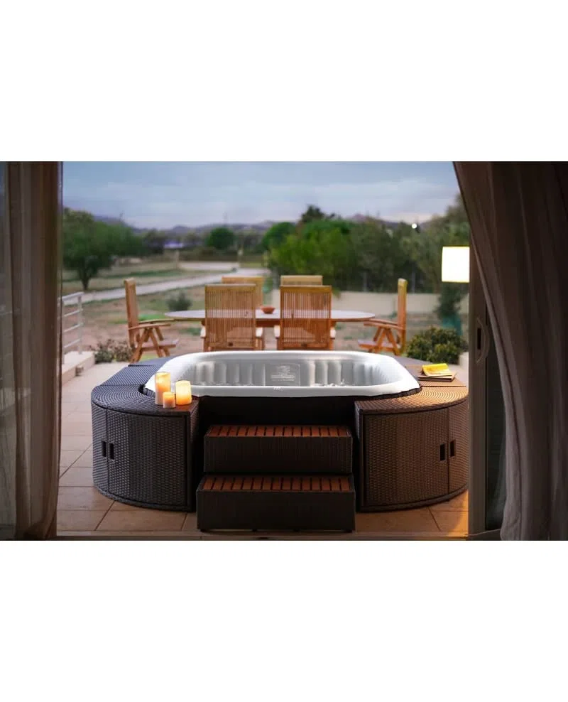 Arredo Minipiscina Idromassaggio Autogonfiante con Riscaldatore e Telecomando Multifunzione (Minipiscina Spa Vito Plus)