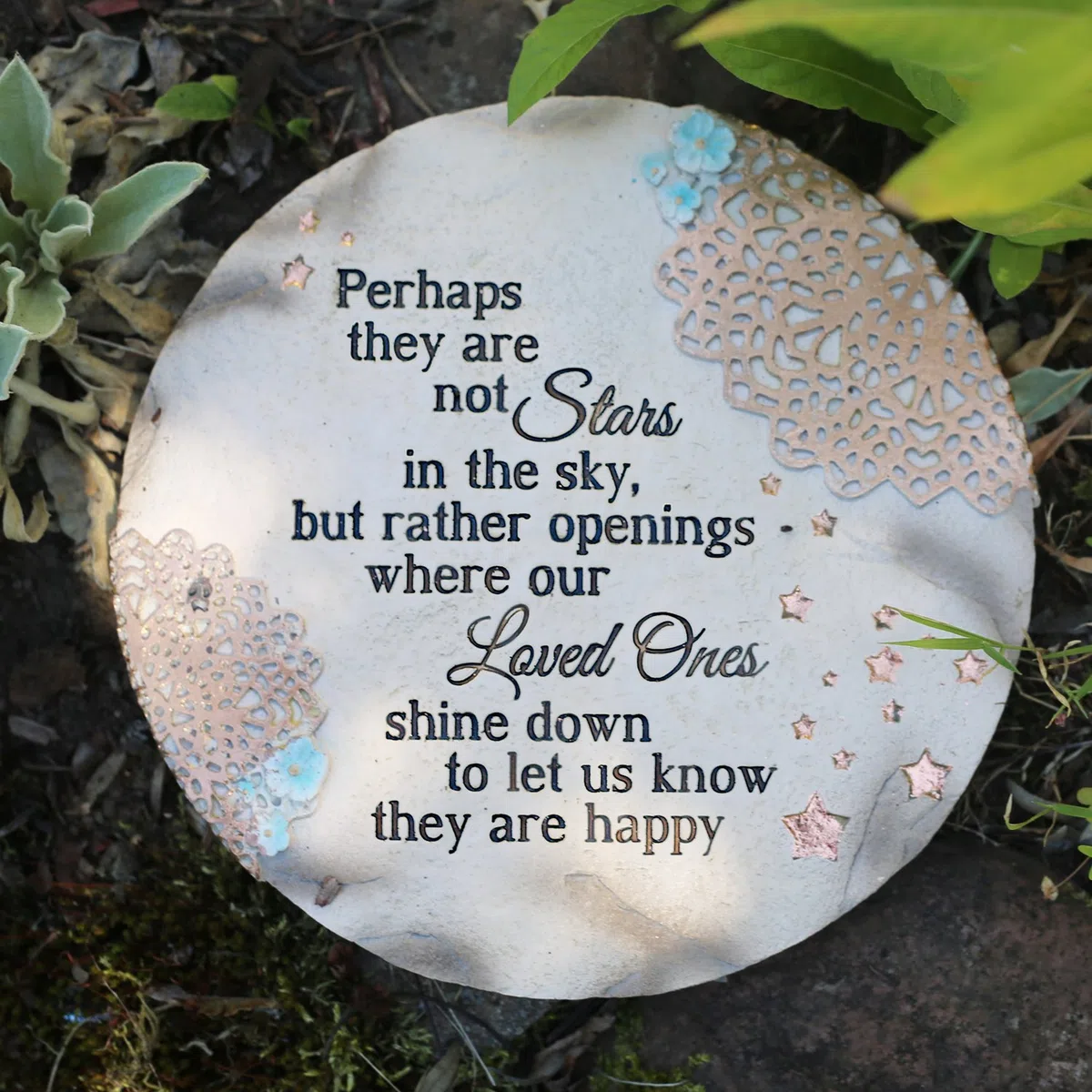 Pavilion Gift Company 19058 Light Your Way - Pietra commemorativa da giardino, 25,4 cm, motivo: stelle nel cielo, versione originale
