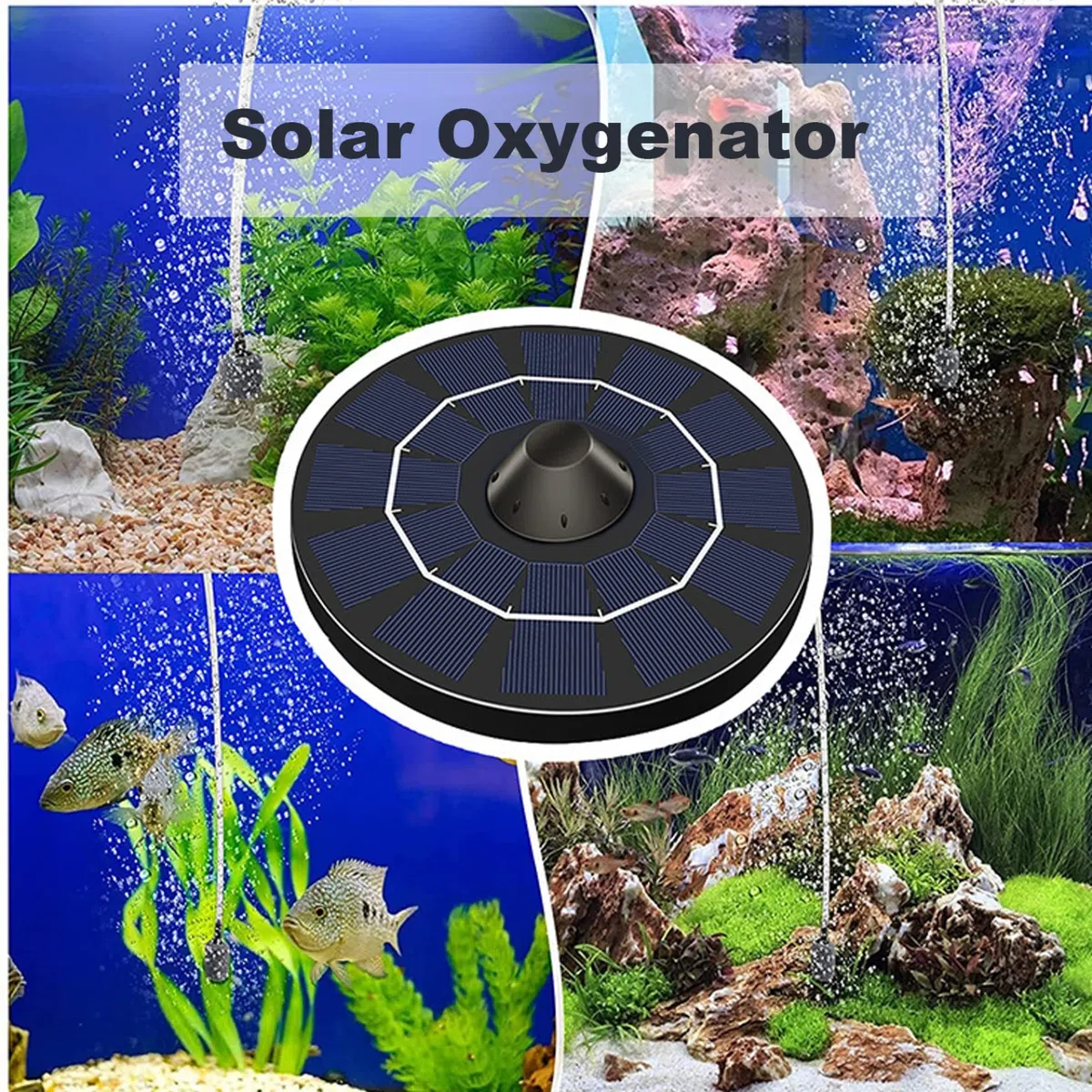 Pompa a aeratore di laghetto solare Pompa per esterni per esterni a aeratore a aeratore di pesce a aeratore ossigenatore Oxygenator Pond Pompe Ossigenatore per laghetto per il laghetto