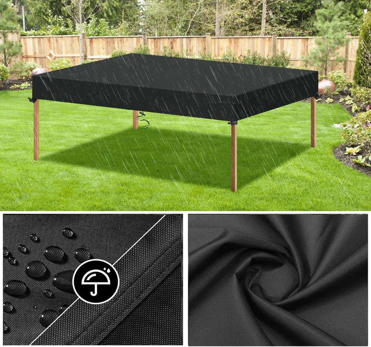 Copertura per Tavolo da Giardino per Tavolino Copritavolo da Esterno Impermeabile Telo Copri Tavolo per Esterno Telo Copertura Tavolo Esterno Tessuto Oxford 120x90x20cm