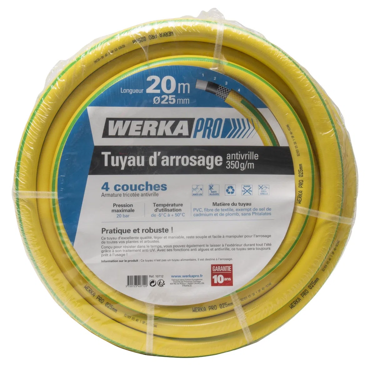 WERKA PRO Tubo da Giardinaggio Rinforzato Ø25mm antitorsione 20 m