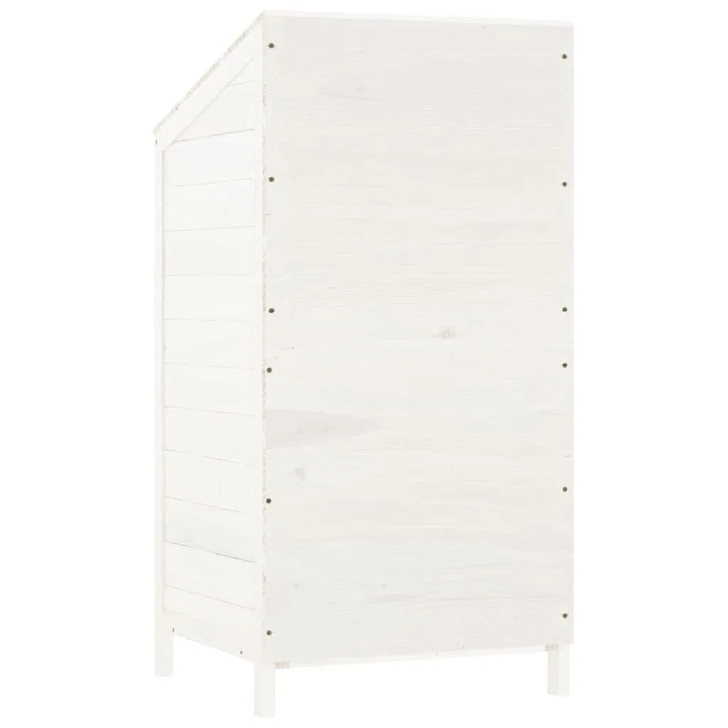 Casetta per attrezzi in legno massiccio di abete bianco, 55 x 52 x 112 cm, con telaio stabile e ampio spazio per attrezzi da giardino e utensili da giardino, robusta casetta da giardino in legno