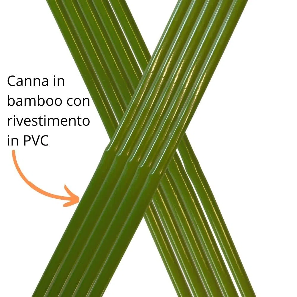 Gutta Bambooplast - Supporto per piante, Sostegno per piante, Canna da giardino Ø 11mm, Canne di bambu, Rivestimento PVC, Bastoni orto (20, 180)