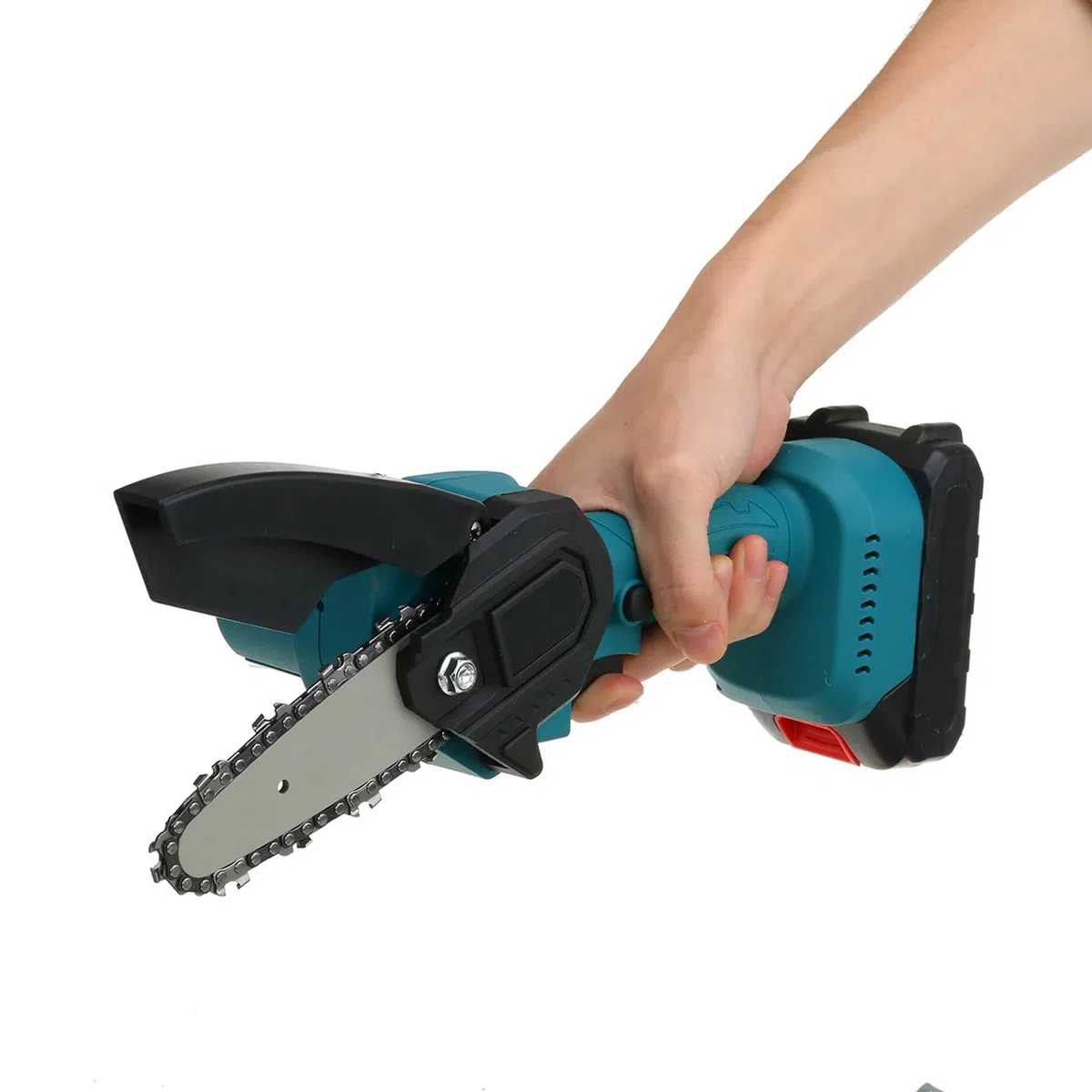 Mini Motosega Elettrica a Batteria Ricaricabile Senza Fili 24V da 4 Pollici Con Catena per Potatura Taglio Alberi da Giardino, Giardino Giardinaggio Fai da Te