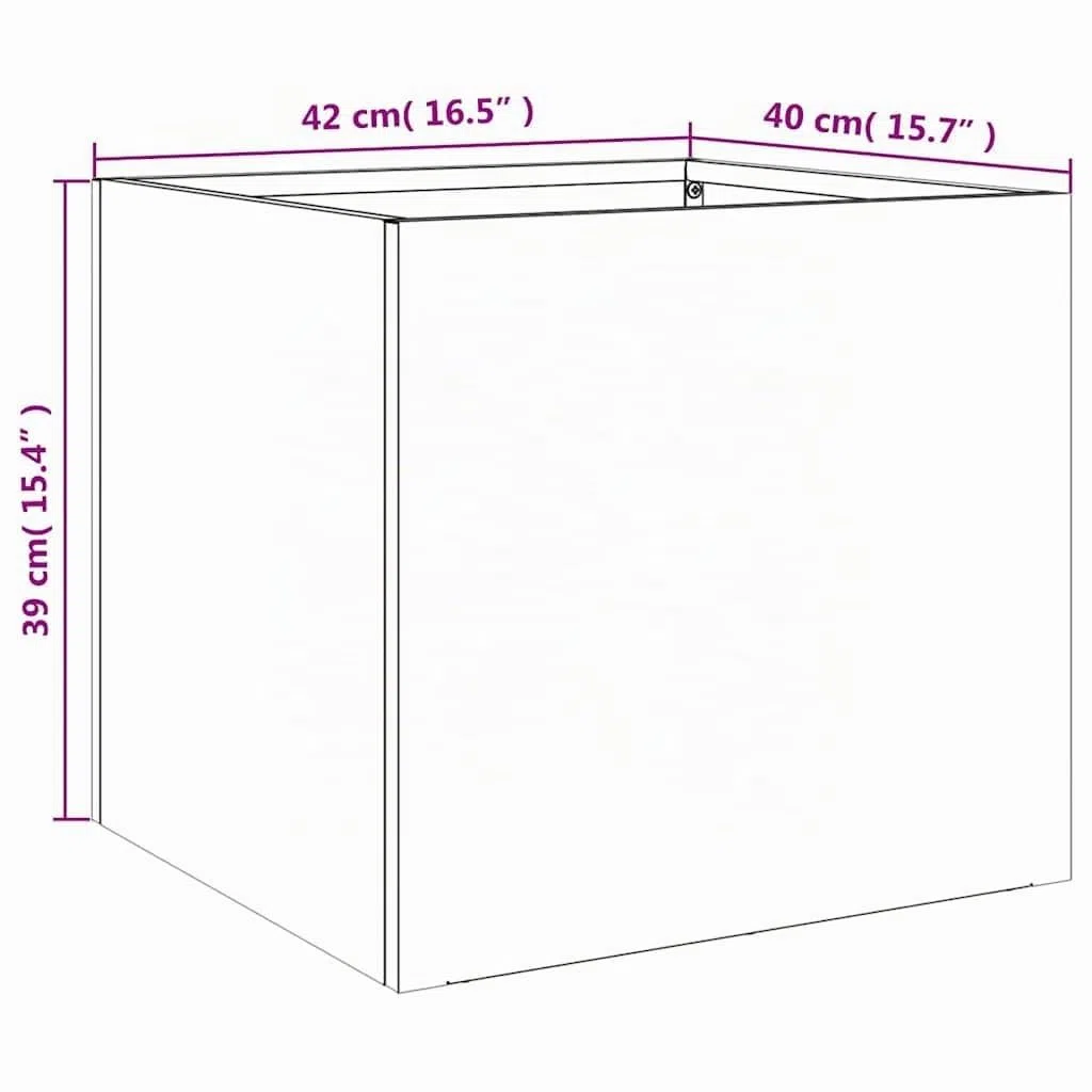 vidaXL Plantenbak 42x40x39 cm staal zwart