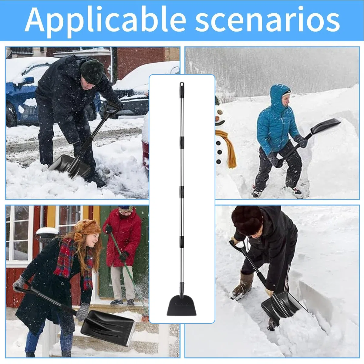 Pala da Neve Raschiatore per Rimozione Ghiaccio in Metallo Resistente | Raschiatore Neve e Ghiaccio per Cortili Cortile Posteriore Terrazza Balcone Giardinaggio Portico Patio Prato